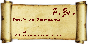 Patócs Zsuzsanna névjegykártya